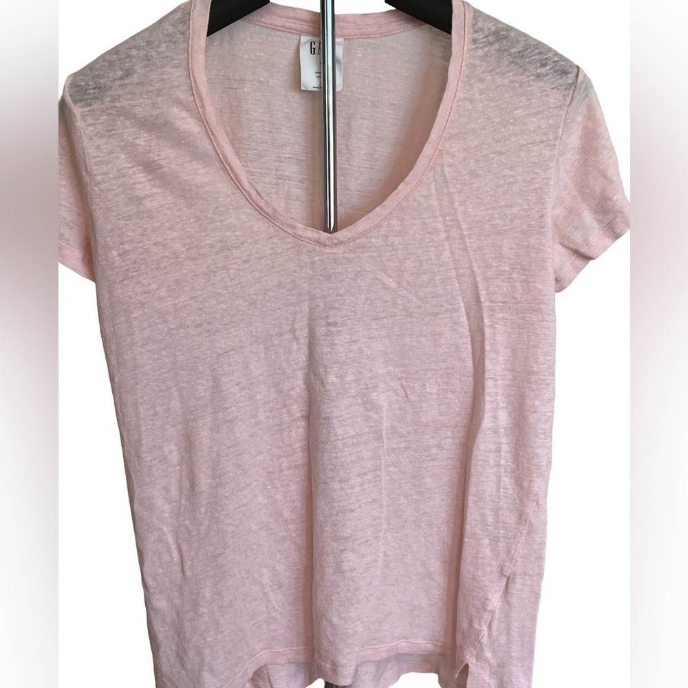 GAP Light Pink Linen Short Sleeve Tee